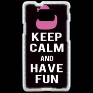 Coque Samsung Galaxy S2 Keep Calm Have fun Noir