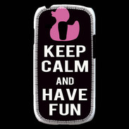 Coque Samsung Galaxy S3 Mini Keep Calm Have fun Noir