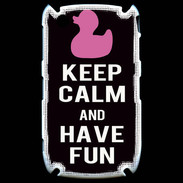 Coque Blackberry 8520 Keep Calm Have fun Noir