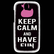 Coque HTC One SV Keep Calm Have fun Noir