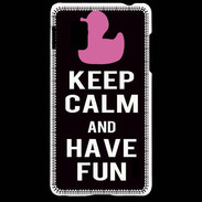 Coque LG Optimus G Keep Calm Have fun Noir