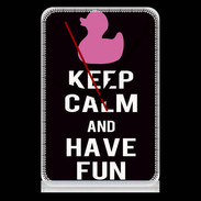 Pendule de bureau Keep Calm Have fun Noir