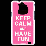 Coque Samsung Galaxy S2 Keep Calm Have fun Rose