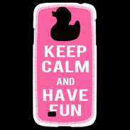 Coque Samsung Galaxy S4 Keep Calm Have fun Rose