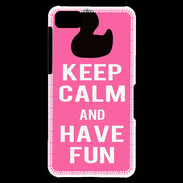Coque Blackberry Z10 Keep Calm Have fun Rose