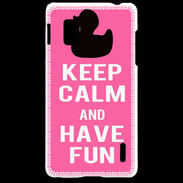 Coque LG Optimus G Keep Calm Have fun Rose