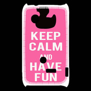 Coque Sony Xperia Typo Keep Calm Have fun Rose