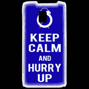 Coque LG P990 Keep Calm Hurry up Bleu