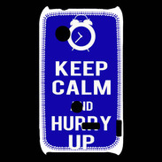 Coque Sony Xperia Typo Keep Calm Hurry up Bleu