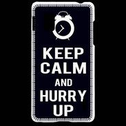 Coque LG Optimus G Keep Calm Hurry up Noir