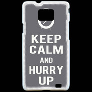 Coque Samsung Galaxy S2 Keep Calm Hurry up Gris