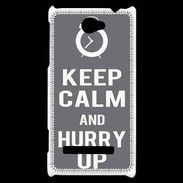 Coque HTC Windows Phone 8S Keep Calm Hurry up Gris
