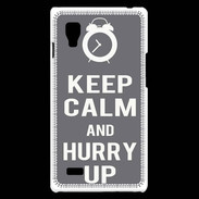 Coque LG Optimus L9 Keep Calm Hurry up Gris