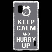 Coque LG Optimus G Keep Calm Hurry up Gris