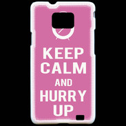 Coque Samsung Galaxy S2 Keep Calm Hurry up Rose