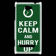 Coque HTC Windows Phone 8S Keep Calm Hurry up Vert