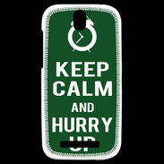 Coque HTC One SV Keep Calm Hurry up Vert
