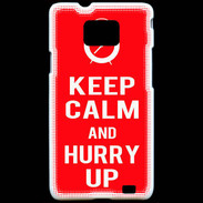 Coque Samsung Galaxy S2 Keep Calm Hurry up Rouge