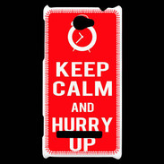 Coque HTC Windows Phone 8S Keep Calm Hurry up Rouge