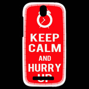 Coque HTC One SV Keep Calm Hurry up Rouge