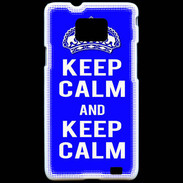 Coque Samsung Galaxy S2 Keep Calm Bleu