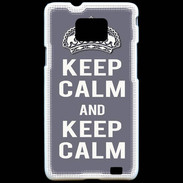 Coque Samsung Galaxy S2 Keep Calm Gris
