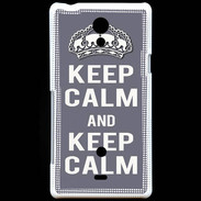 Coque Sony Xperia T Keep Calm Gris