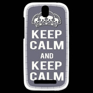 Coque HTC One SV Keep Calm Gris