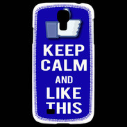 Coque Samsung Galaxy S4 Keep Calm Like This Bleu