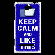 Coque HTC Windows Phone 8S Keep Calm Like This Bleu