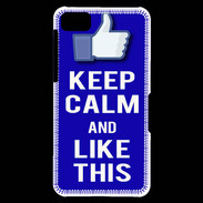Coque Blackberry Z10 Keep Calm Like This Bleu