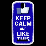 Coque HTC One SV Keep Calm Like This Bleu