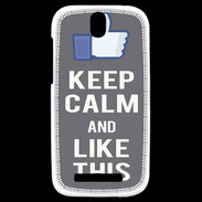 Coque HTC One SV Keep Calm Like This Gris