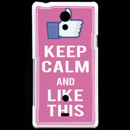 Coque Sony Xperia T Keep Calm Like This Rose
