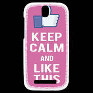 Coque HTC One SV Keep Calm Like This Rose
