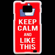 Coque Samsung Galaxy S2 Keep Calm Like This Rouge