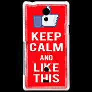 Coque Sony Xperia T Keep Calm Like This Rouge