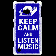 Coque Nokia Lumia 720 Keep Calm Listen music Bleu