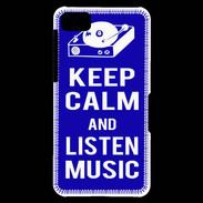 Coque Blackberry Z10 Keep Calm Listen music Bleu