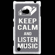 Coque Nokia Lumia 720 Keep Calm Listen music Gris