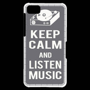 Coque Blackberry Z10 Keep Calm Listen music Gris