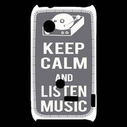 Coque Sony Xperia Typo Keep Calm Listen music Gris