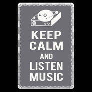Etui carte bancaire Keep Calm Listen music Gris