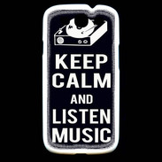 Coque Samsung Galaxy S3 Keep Calm Listen music Noir