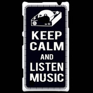 Coque Nokia Lumia 720 Keep Calm Listen music Noir