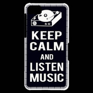Coque Blackberry Z10 Keep Calm Listen music Noir