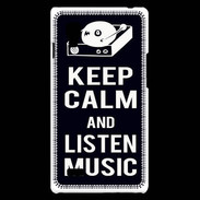 Coque LG Optimus L9 Keep Calm Listen music Noir