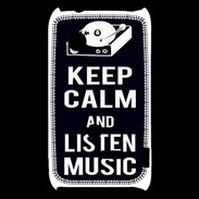 Coque Sony Xperia Typo Keep Calm Listen music Noir