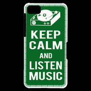 Coque Blackberry Z10 Keep Calm Listen music Vert