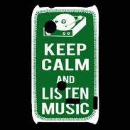 Coque Sony Xperia Typo Keep Calm Listen music Vert